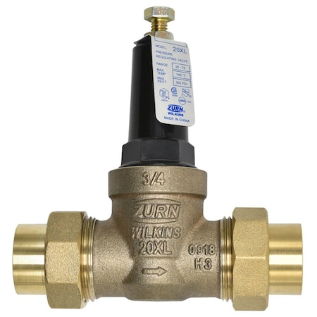 Wilkins 3/4" 20XL Pressure Reducing Valve, Dbl Union Connection 34-20XLDU